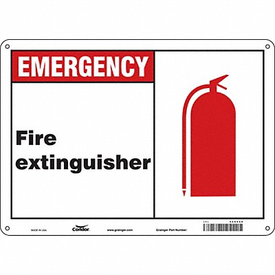 CONDOR 469V66 Safety Sign 10 in x 14 in Glow Vinyl