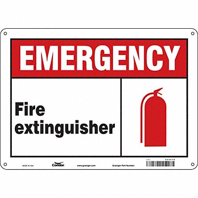 CONDOR 469V76 Safety Sign 10 in x 14 in Aluminum