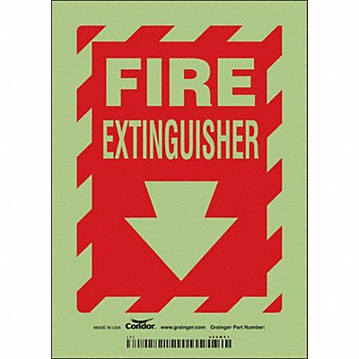 CONDOR 469W01 Safety Sign 7 in x 5 in Glow Vinyl