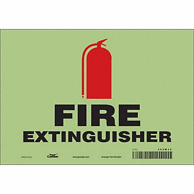 CONDOR 469W32 Safety Sign 7 in x 10 in Glow Vinyl