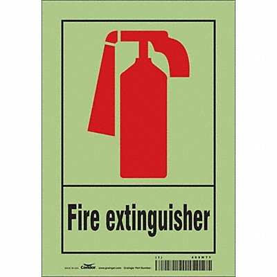 CONDOR 469W71 Safety Sign 10 in x 7 in Glow Vinyl