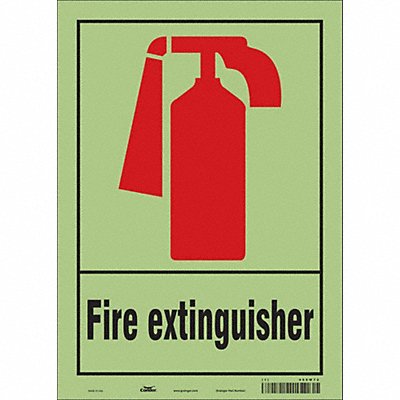 CONDOR 469W72 Safety Sign 14 in x 10 in Glow Vinyl