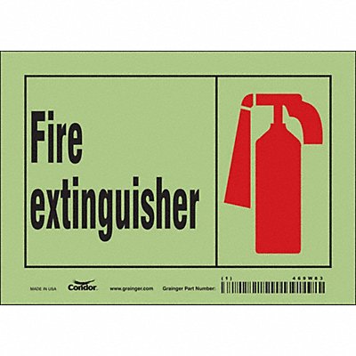 CONDOR 469W83 Safety Sign 5 in x 7 in Glow Vinyl