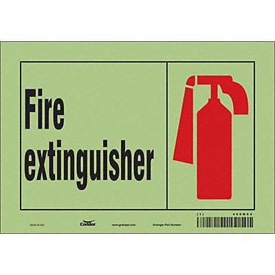 CONDOR 469W84 Safety Sign 7 in x 10 in Glow Vinyl
