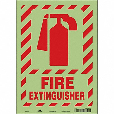 CONDOR 469W95 Safety Sign 14 in x 10 in Glow Vinyl