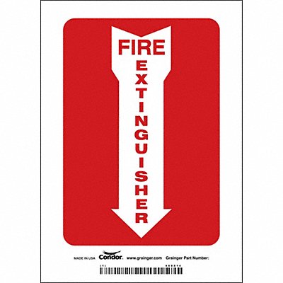 CONDOR 469X14 Safety Sign 7 in x 5 in Vinyl