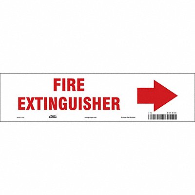 CONDOR 469X68 Safety Sign 3 1/2 in x 14 in Vinyl