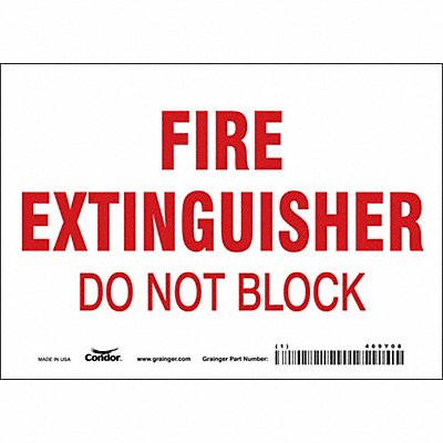 CONDOR 469Y08 Safety Sign 5 in x 7 in Vinyl