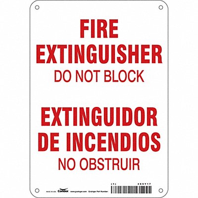 CONDOR 469Y17 Safety Sign 10 in x 7 in Aluminum