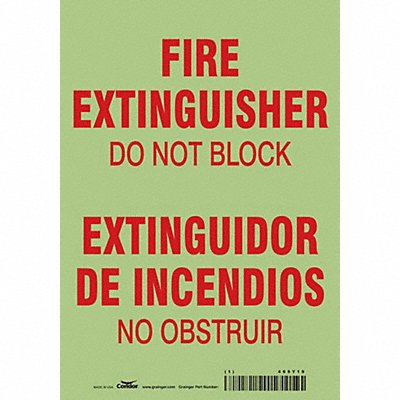 CONDOR 469Y19 Safety Sign 10 in x 7 in Glow Vinyl