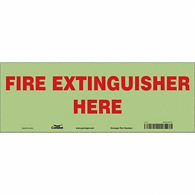 CONDOR 469Y47 Safety Sign 5 in x 14 in Glow Vinyl
