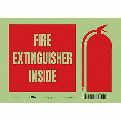 CONDOR 469Y89 Safety Sign 7 in x 10 in Glow Vinyl