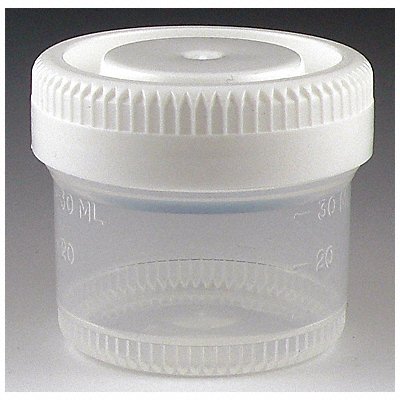 GLOBE SCIENTIFIC 6520 Airtight Jar 40 mL 42.5 mm H White PK600