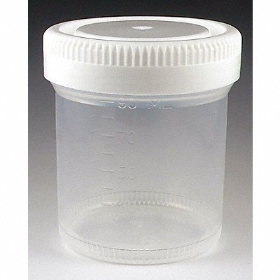 GLOBE SCIENTIFIC 6525 Airtight Jar 90 mL 64.4 mm H White PK300