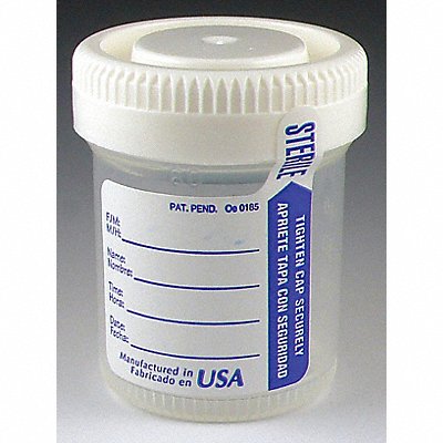 GLOBE SCIENTIFIC 6523 Airtight Jar 60 mL 58 mm H White PK500