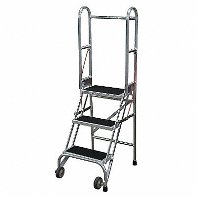 COTTERMAN SASA3A2E10C50P6 Folding Rolling Safety Ladder Platform 30In H