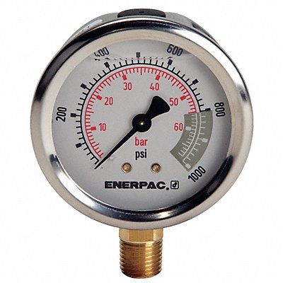 ENERPAC G2514L K4564 Pressure Gauge 0 to 1000 psi 2 1/2 Dial