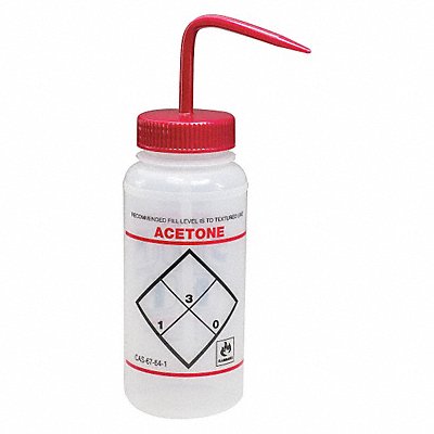 SP SCIENCEWARE F116460622 Wash Bottle Std 16 oz Acetone Red PK6