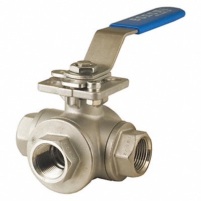 BONOMI 966N34 Ball Valve 3-Way Full L Port 3/4 in
