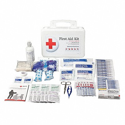 AMERICAN RED CROSS 711123 First Aid Kit w/House 107pcs 3x7 WHT