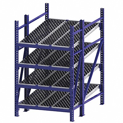 UNEX ROLLER RACK RR99S2W4X6S Gravity Flow Rack 72inx84inx48in #shlv 4