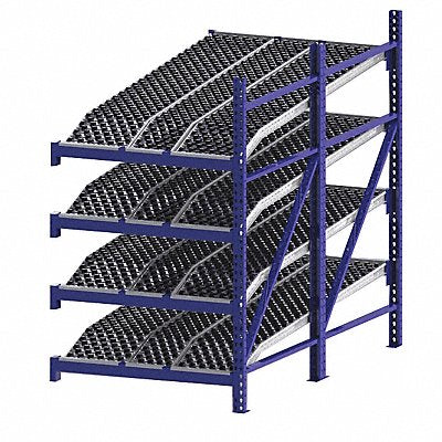UNEX ROLLER RACK RR99K2W4X8A Gravity Flow Rack 96inx84inx48in #shlv 4
