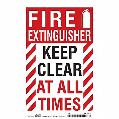 CONDOR 470A35 Safety Sign 10 in x 7 in Vinyl