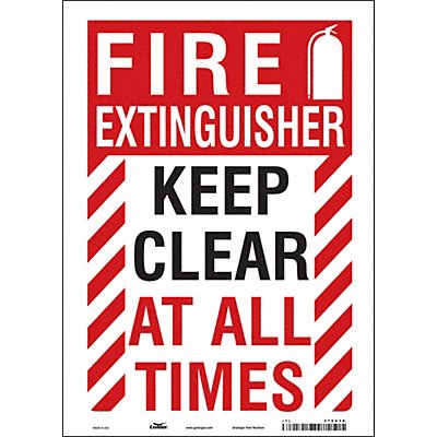 CONDOR 470A36 Safety Sign 14 in x 10 in Vinyl