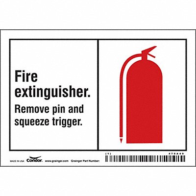 CONDOR 470A49 Safety Sign 3 1/2 in x 5 in Vinyl