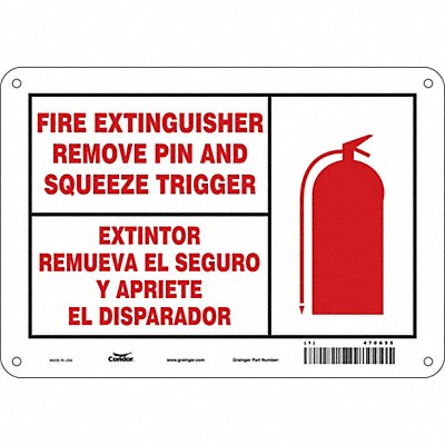 CONDOR 470A55 Safety Sign 7 in x 10 in Polyethylene
