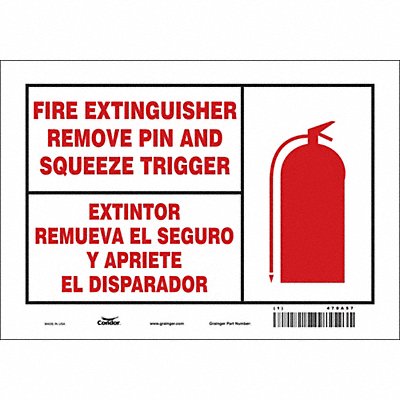 CONDOR 470A57 Safety Sign 7 in x 10 in Vinyl