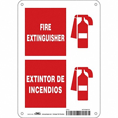 CONDOR 470A81 J9624 Safety Sign 10 in x 7 in Aluminum