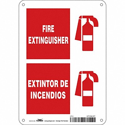 CONDOR 470A87 J9624 Safety Sign 10 in x 7 in Polyethylene