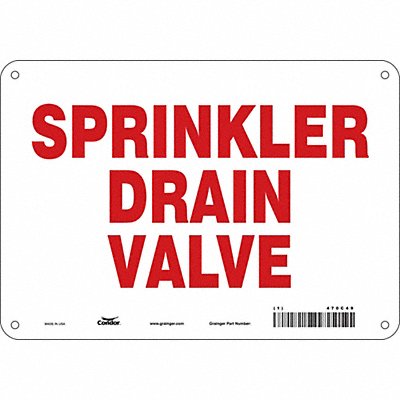 CONDOR 470C49 Safety Sign 7 in x 10 in Polyethylene