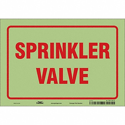 CONDOR 470C62 Safety Sign 7 in x 10 in Glow Vinyl