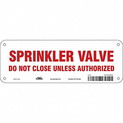 CONDOR 470C80 Safety Sign 3 1/2 in x 10 in Vinyl