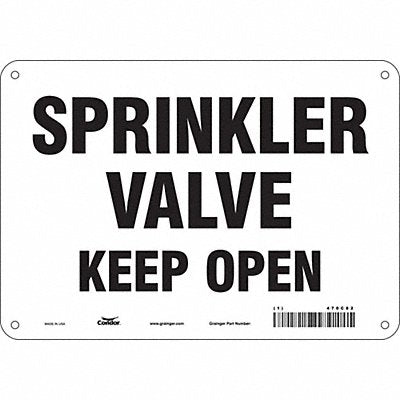 CONDOR 470C82 Safety Sign 7 in x 10 in Aluminum