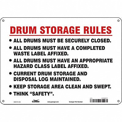 CONDOR 470D77 Safety Sign 10 inx14 in Aluminum