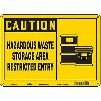 CONDOR 470D89 Safety Sign 10 in x 14 in Aluminum