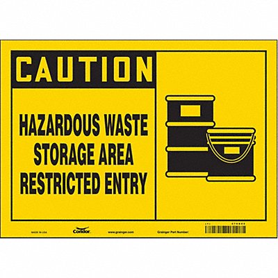 CONDOR 470D95 Safety Sign 10 in x 14 in Vinyl