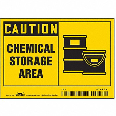 CONDOR 470F34 Safety Sign 3 1/2 inx5 in Vinyl
