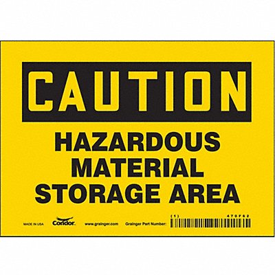 CONDOR 470F62 Safety Sign 5 in x 7 in Vinyl