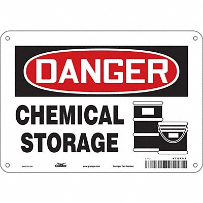 CONDOR 470F93 Safety Sign 7 in x 10 in Aluminum