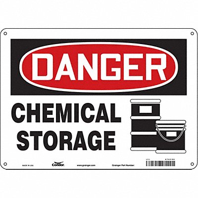 CONDOR 470F98 Safety Sign 10 in x 14 in Polyethylene