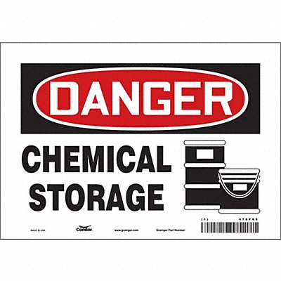 CONDOR 470F99 Safety Sign 7 in x 10 in Vinyl