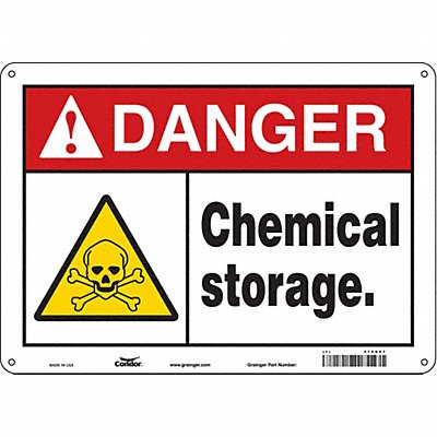 CONDOR 470G07 Safety Sign 10 in x 14 in Polyethylene