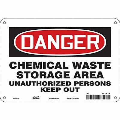 CONDOR 470G24 Safety Sign 7 in x 10 in Aluminum