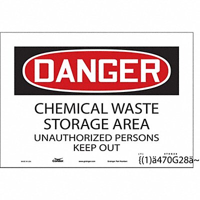 CONDOR 470G28 Safety Sign 7 in x 10 in Vinyl