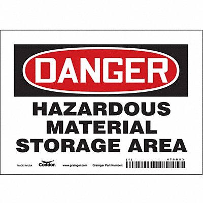 CONDOR 470G53 Safety Sign 5 in x 7 in Vinyl