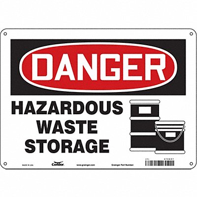 CONDOR 470G57 Safety Sign 10 inx14 in Aluminum